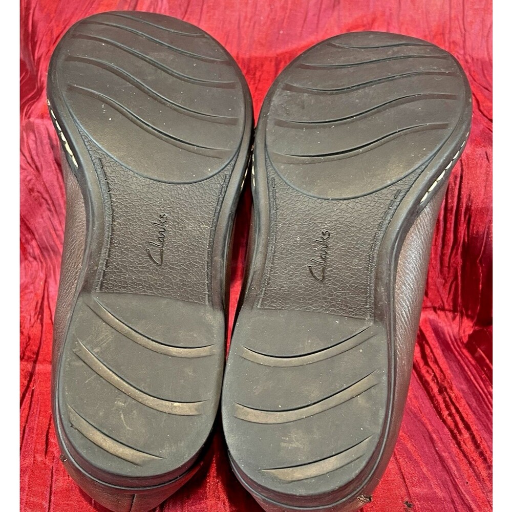 Womens Clarks Collection Brown Leather Slip On Flats Espadrille Shoes sz 10M - Picture 8 of 8